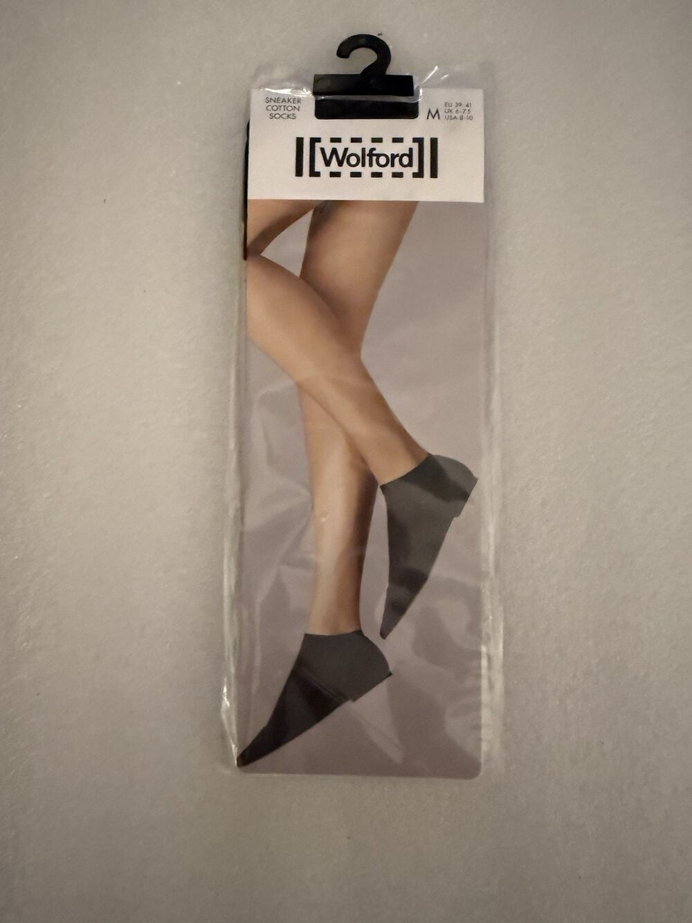 NWT Wolford Black Cotton Sneaker Socks M Us 8-10